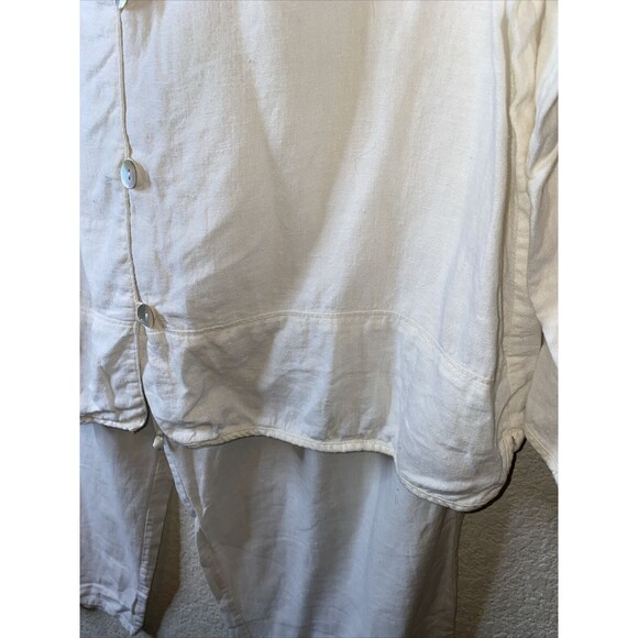 Vintage Cherokee Linen White wide leg Pants LS Shirt Set L lagen cottage - Picture 7 of 14